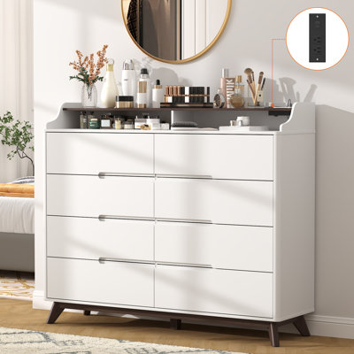 white and gold 8 drawer dresser Avalaire 8 Drawer Dresser – Good Bones Furniture