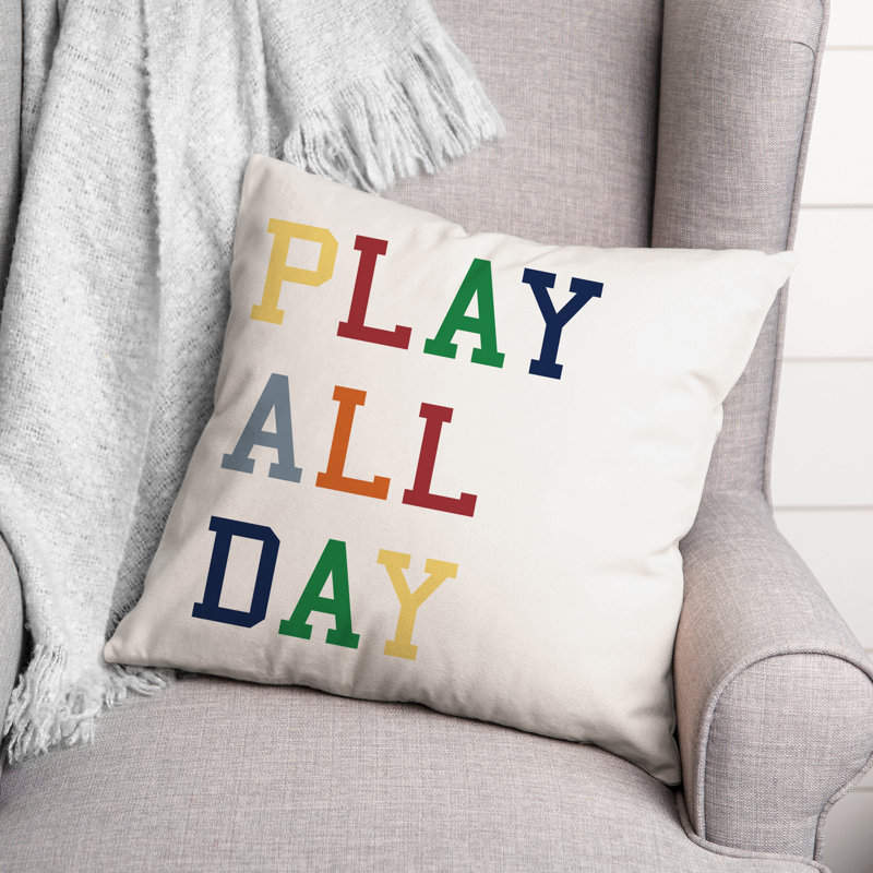  Coussin Play All Day, 16 po x 1 po