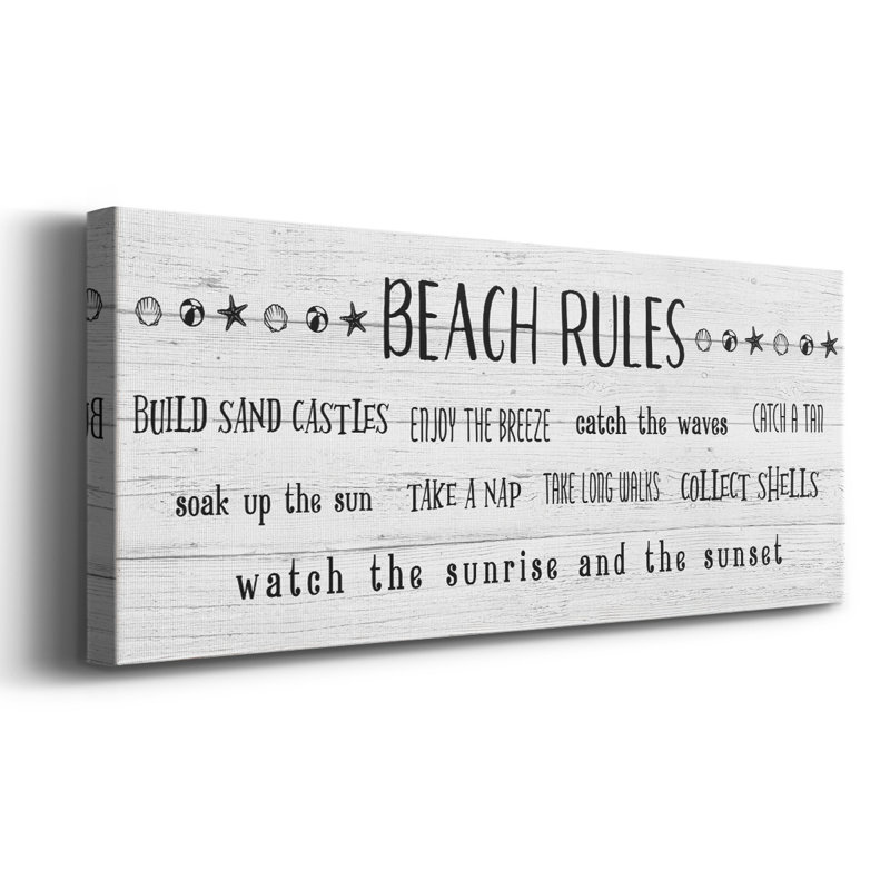 Rules of the Beach-Gallery, toile tendue, H 24 po x l 60 po x P 1,5 po