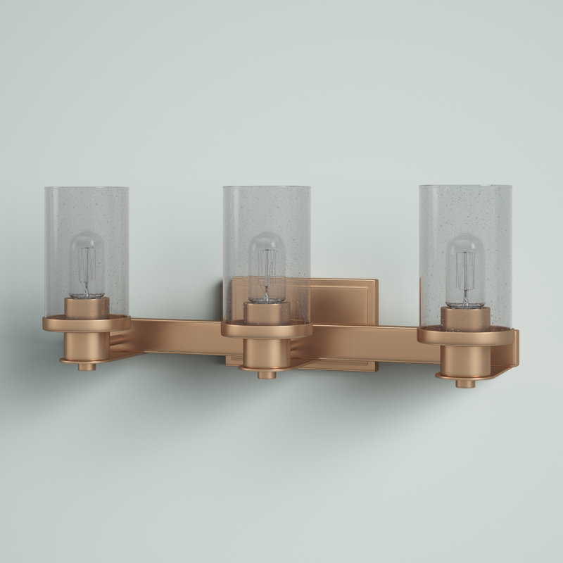 3 - Light Dimmable Vanity Light, Antique Brass