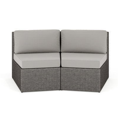 Sièges de canapé modulaires d'extérieur incurvés en rotin Martha Stewart Bedford