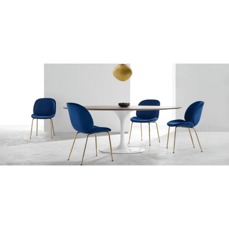Chaise en velours moscou, Bleu
