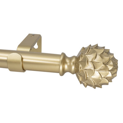 Ersheen Meriville 1-Inch Diameter Single Window Treatment Curtain Rod, Artichoke Finial