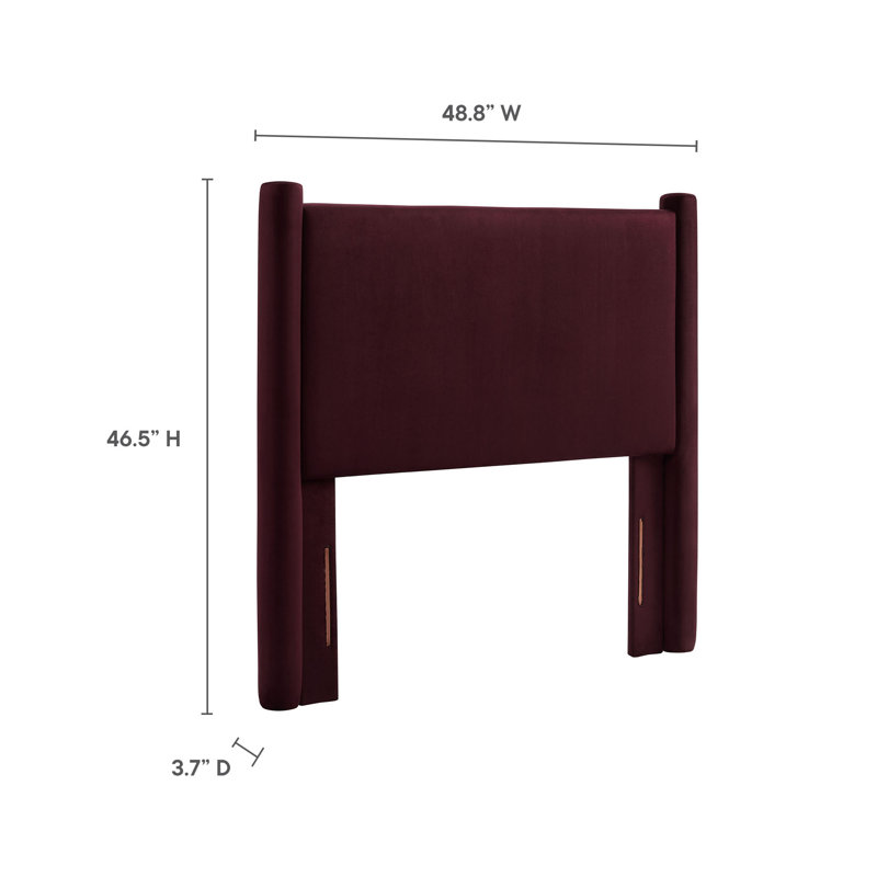 Rael Performance Velvet Headboard, Mulberry, Twin