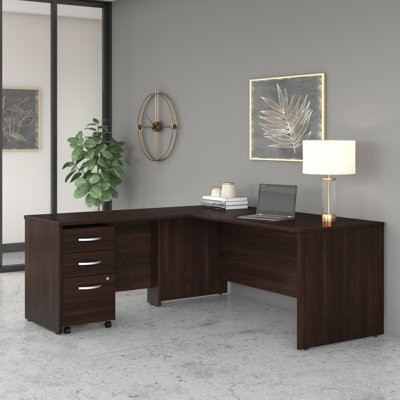 Bush Business Furniture Studio C L Shaped Desk with Mobile File Cabinet and Return - Reversible