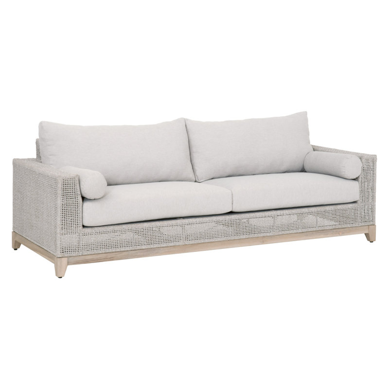 Canapé de patio avec coussin teck Boudreaux