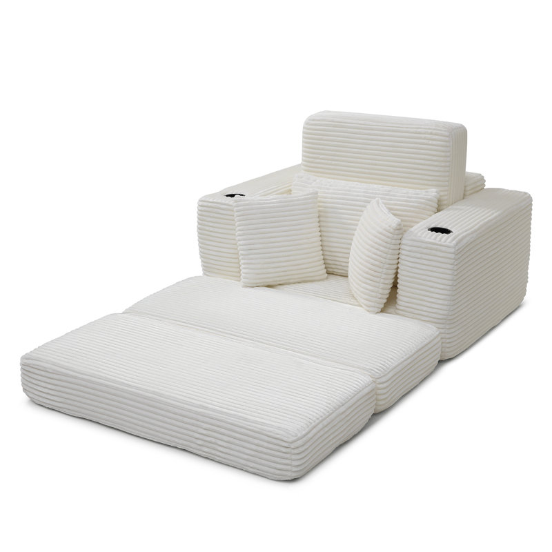 Canapé-lit modulaire 3-en-1 de 52,4 po Boneless, Beige
