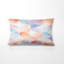 Coussin décoratif moderne à motif mosaïque pastel orange-125945708