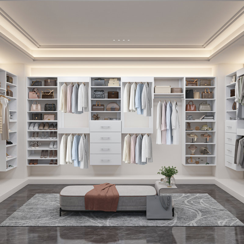 Système de garde-robe modulaire, conception polyvalente et personnalisable pour un rangement et une organisation efficaces
