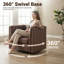 Chaise pivotante l 34,7 po Velours capitonné-1403682465