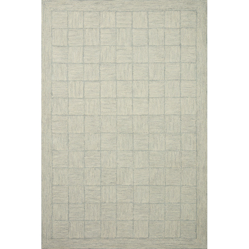 Tapis contemporain argenté / bleu ciel Chris x Lofi Julia x Loloi Francis par Chris, Rectangle 7 pi 9 po x 9 pi 9 po