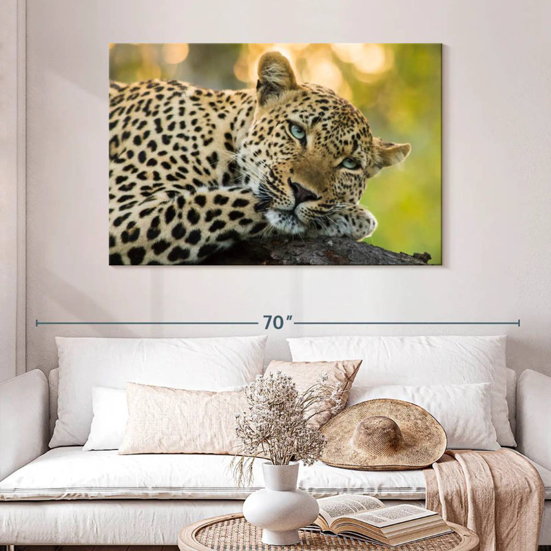 Leopard On A Tree, 32" H x 48" W
