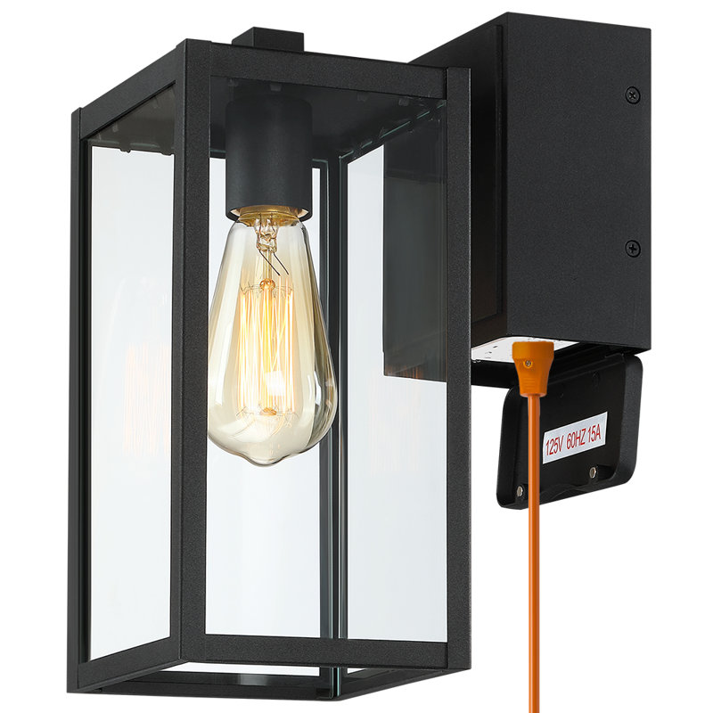 Iron Wall Light with GFCI Outlets
