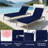 71" Tri-fold Outdoor Chaise Lounge Cushions Set Of 2, Water Resistant Patio Replacement Cushions With Hook & Loop Fasteners, 23.6"w X 3"t For Patio Furniture-1253436598