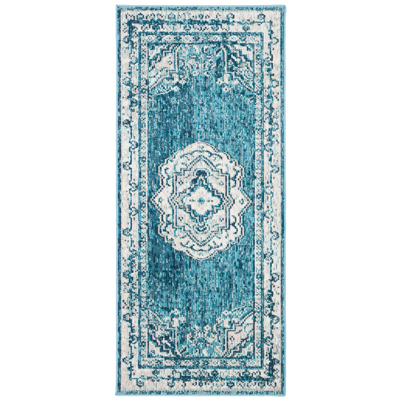 Haneul Oriental Beige/Dark Teal Area Rug, Runner 2'2" x 5'