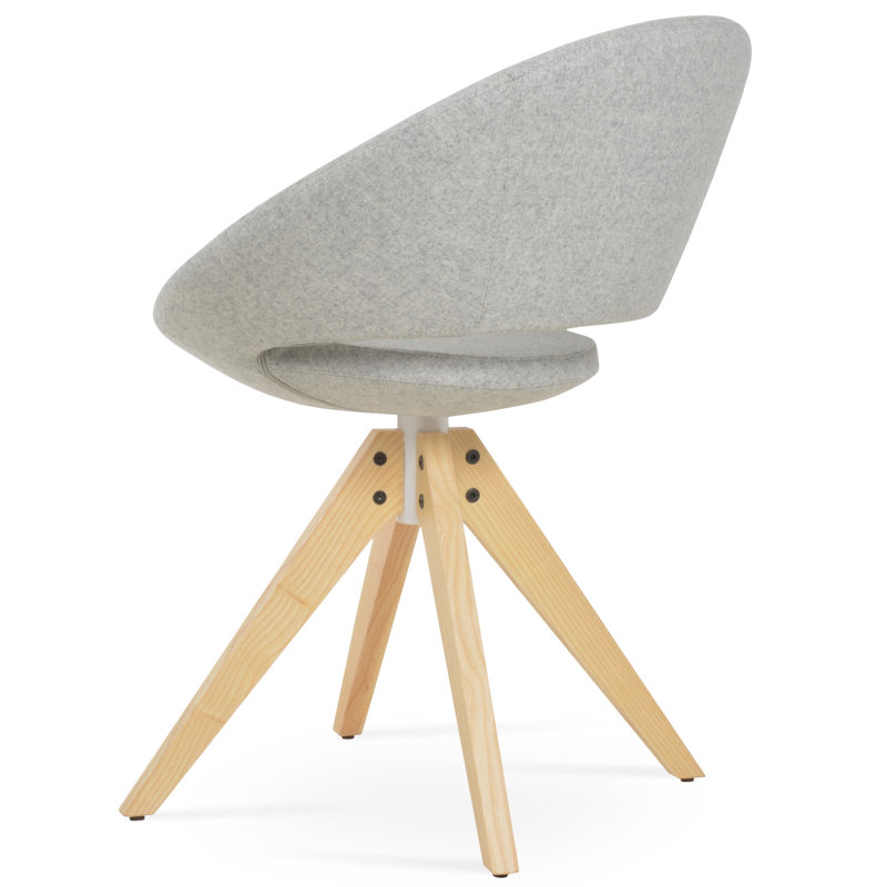18'' H Wool Upholstered Parsons Chair, Silver Wool