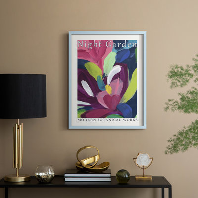 «Night Garden Exposition Posters I», reproduction encadrée - bois massif