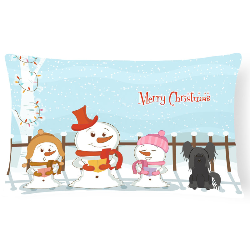 Coussin lombaire intérieur / extérieur Merry Christmas, Noir