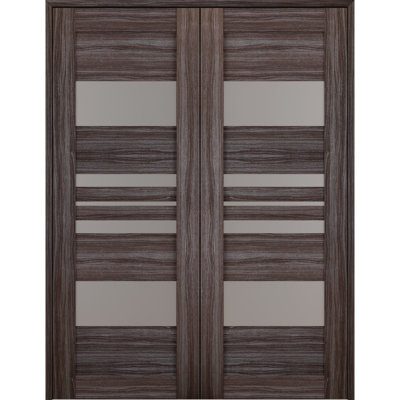 Portes françaises à panneaux en bois et verre Romi