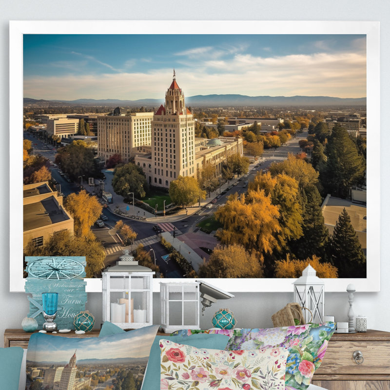 California Beauty Cityscape, impression sur toile, Cadre photo blanc, H 12 po x l 20 po x P 1 po