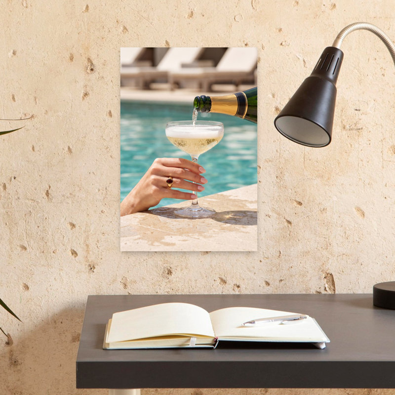 Art mural luxueux au bord de la piscine, H 18 po x l 12 po
