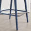 2 tabourets de bar en tissu bleu sans dossier, 2 sièges rembourrés confortables, des pieds, pour le pub et la salle à manger, revêtus d'un tissu de bonne qualité, avec repose-pieds-773121002