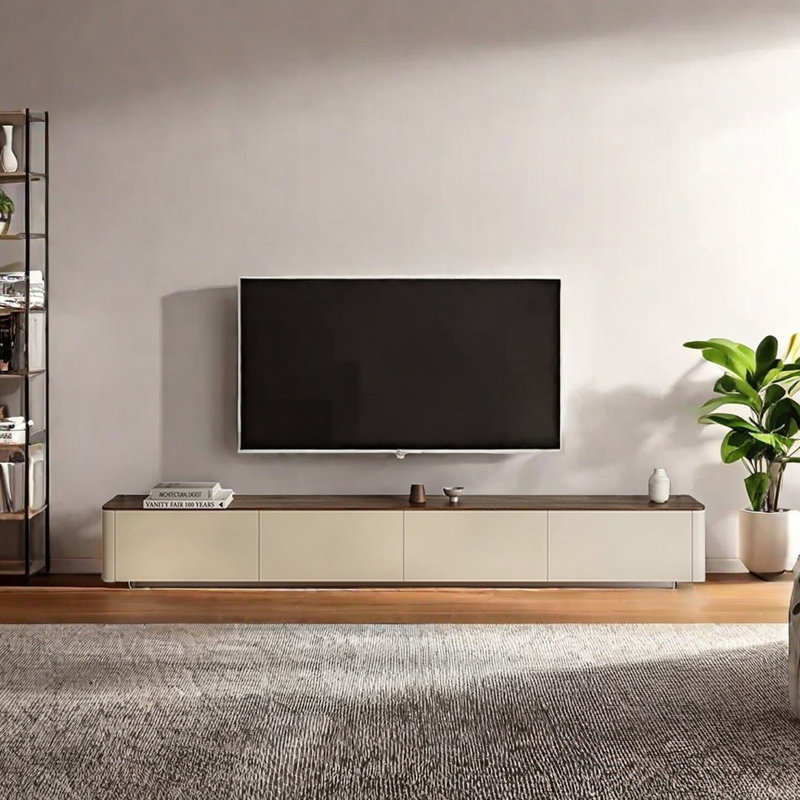 Modern Saddle Leather TV Stand