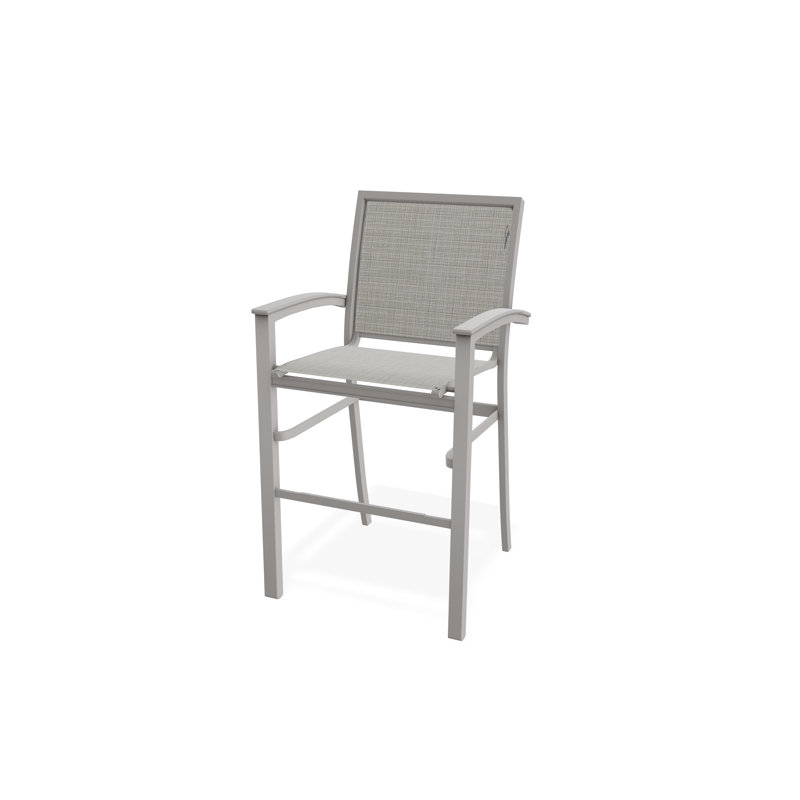 Chaise de café empilable en aluminium Bazza, Gris chaleureux, Diacre