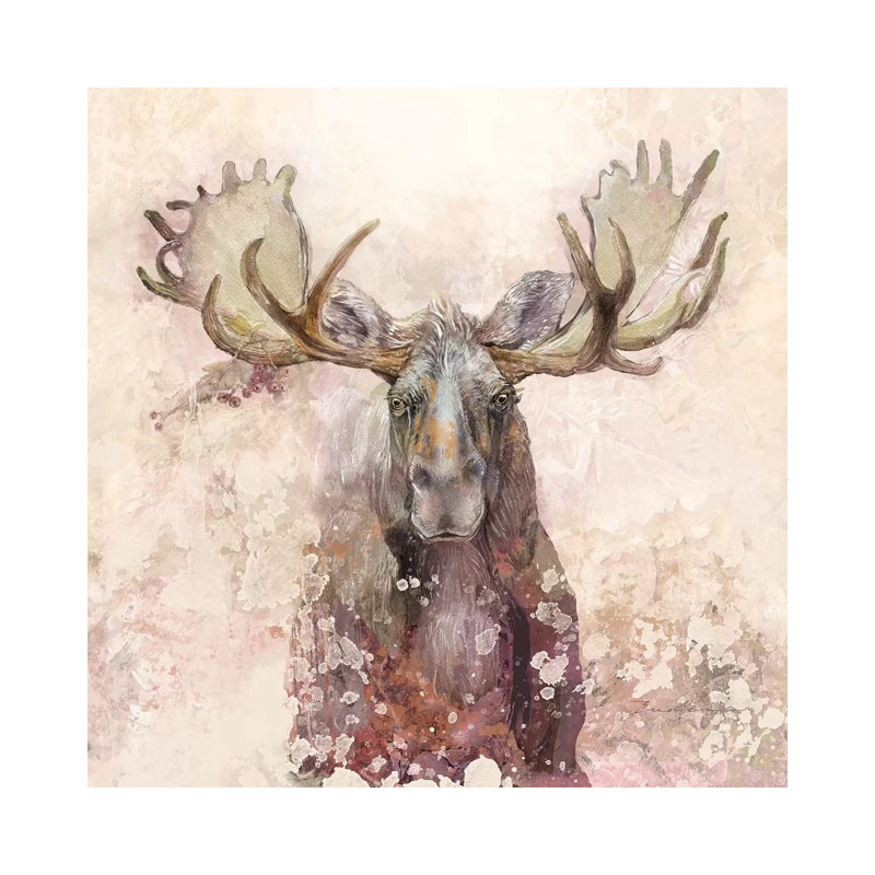 Moose - Painting on Canvas, Wrapped Canvas, 93.98cm H x 93.98cm W x 3.81cm D
