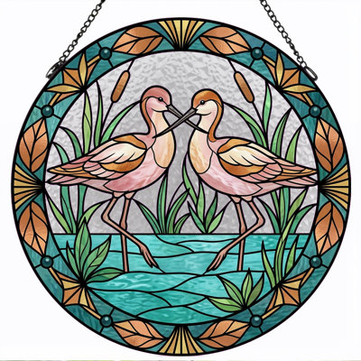 Stained Glass Stained Glass Window Panel，12"H
