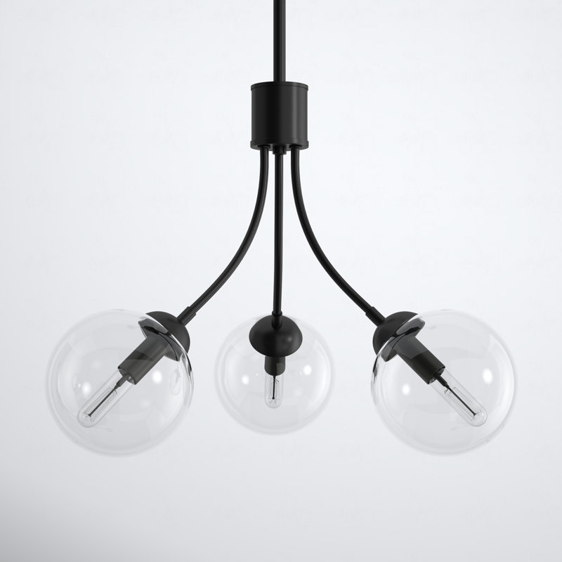 Moonrise 3-Light Chandelier, Matte Black