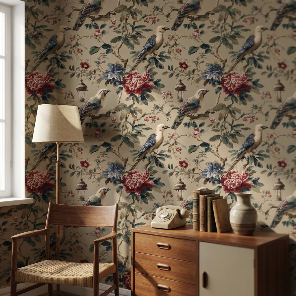 Red Barrel Studio Vintage Wallpaper Floral Peel And Stick Nature Peel ...