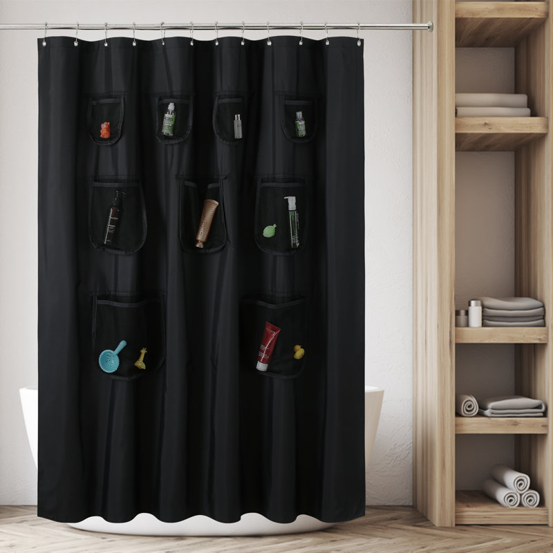 Rideau de douche simple Carlin, Noir