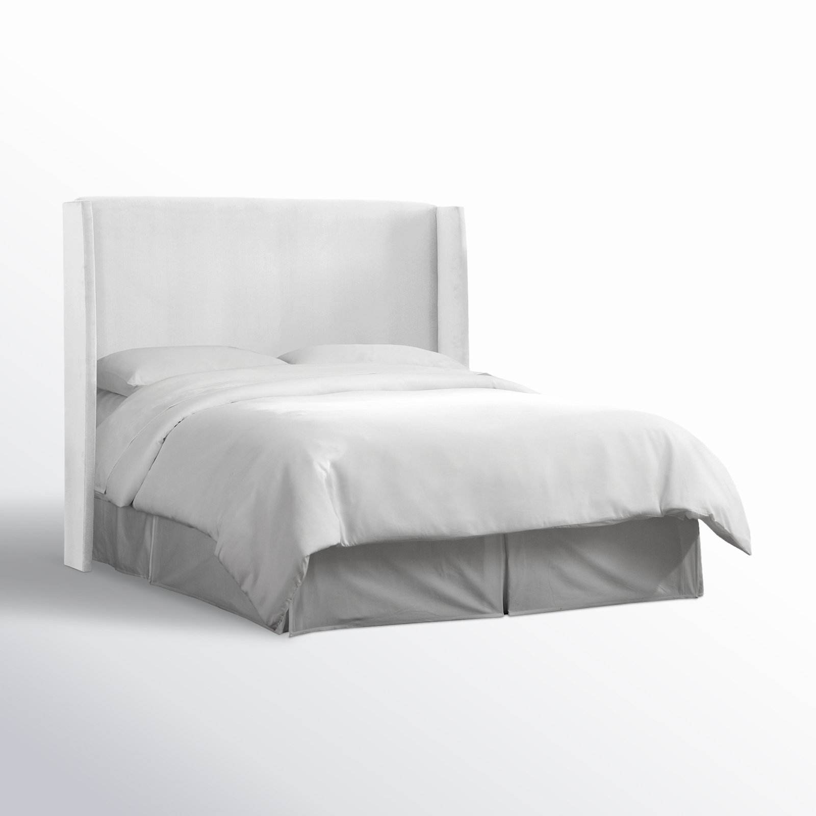Tilly Upholstered Headboard, Queen, Classic White Velvet