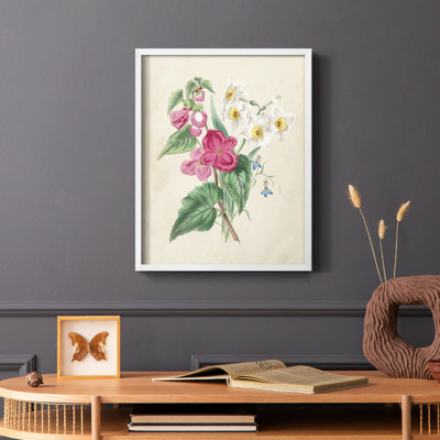 Antique Garden Bouquet IV, reproduction encadrée - bois massif