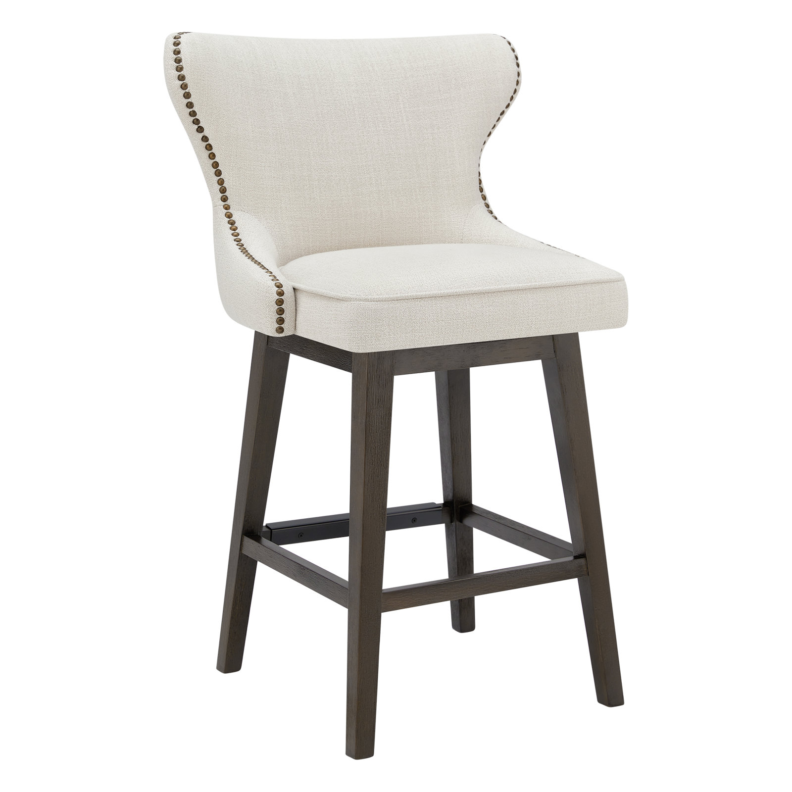 Caraline 30" Swivel Bar Stool, Counter Stool (26" Seat Height), Beige