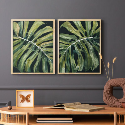 Reproduction encadrée Nocturnal Monstera I-Premium - prête à être accrochée - aucun clou requis - aucun clou requis