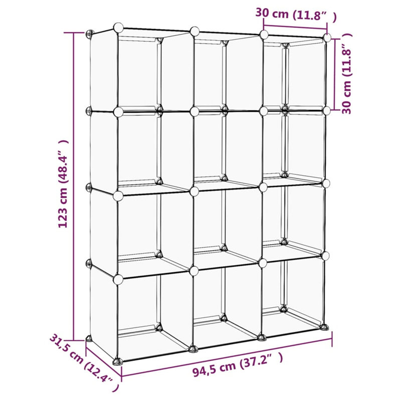 12 Pair Shoe Storage Box, Black
