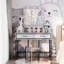Bureau de coiffeuse avec miroir Hollywood 3 couleurs et 4 tiroirs-2100103855