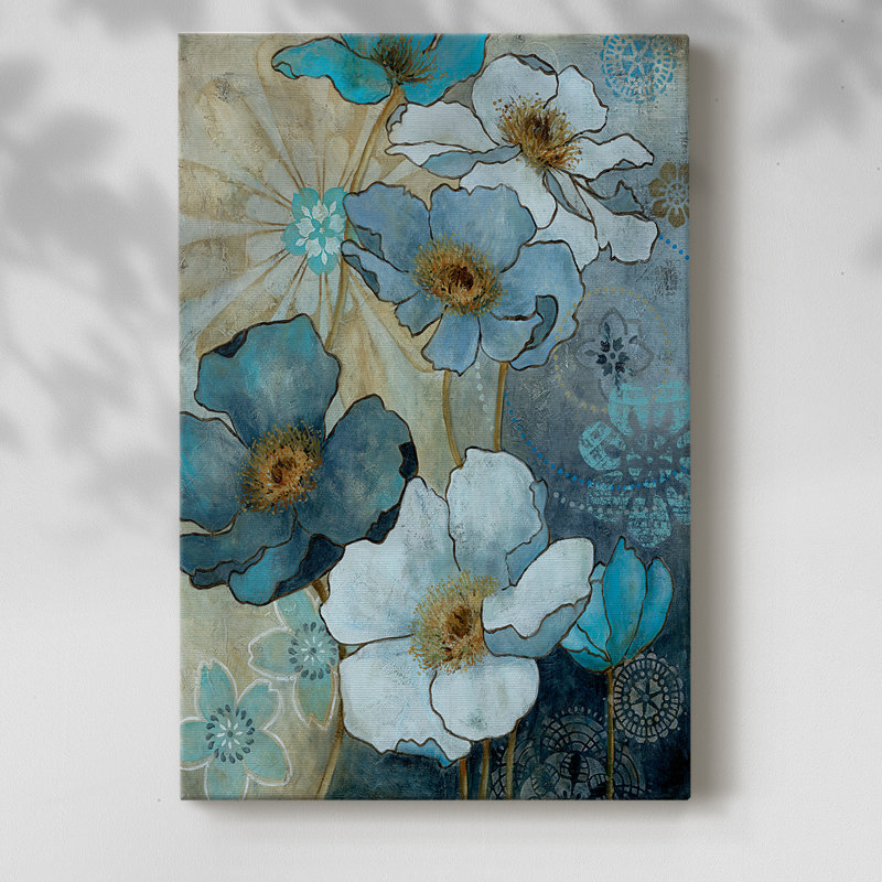 Blue Denim Garden I -Gallery Wraraped Cavas, H 36 po x l 24 po