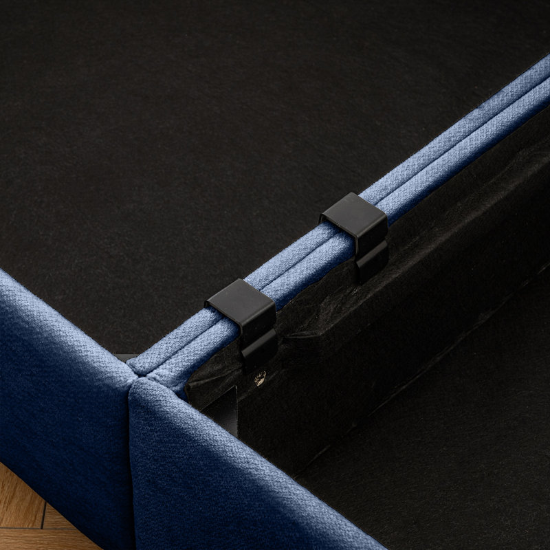 Canapé 4 places avec rangement sous le siège, canapé modulaire en chenille de 143 po avec repose-pieds, Chenille bleu, 3
