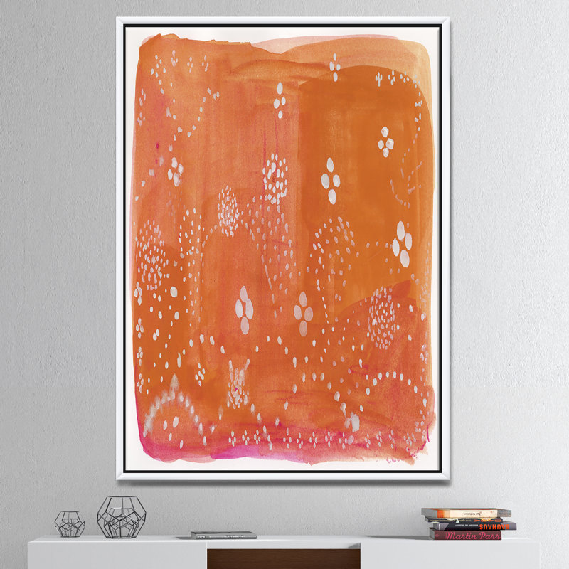 «Orange Composition», reproduction d'art sur toile, H 36 po x l 46 po x P 1,5 po, Toile encadrée flottée blanche
