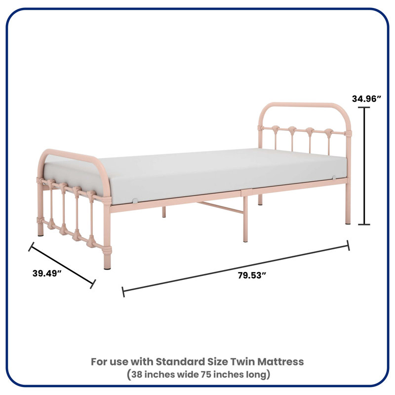 Melissa Metal Twin Bed, Clay