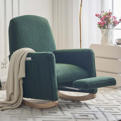 Chaise berçante en tissu avec repose-pieds réglable