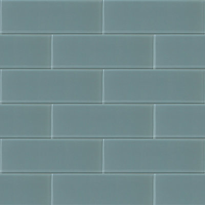 Azure Block 4-In X 12-In Glass Wall Tile(0.33-Sq. Ft/ Piece)
