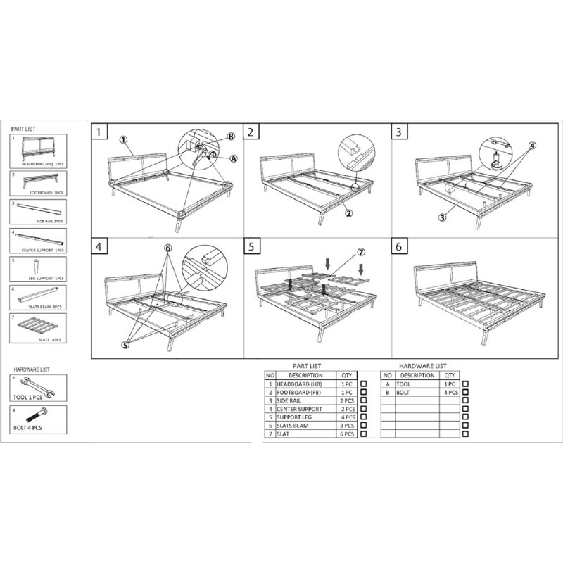 Tango Solid Wood Bed, King