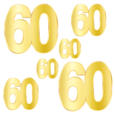 Foil "60" Birthday Cutouts