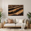 Art mural horizontal brun rayé en métal brun foncé-822877025