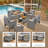 7 Pieces Outdoor Rattan Wicker Seating Group With Cushions-2115354968