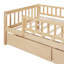 Lit de jour simple en bois avec deux tiroirs, naturel